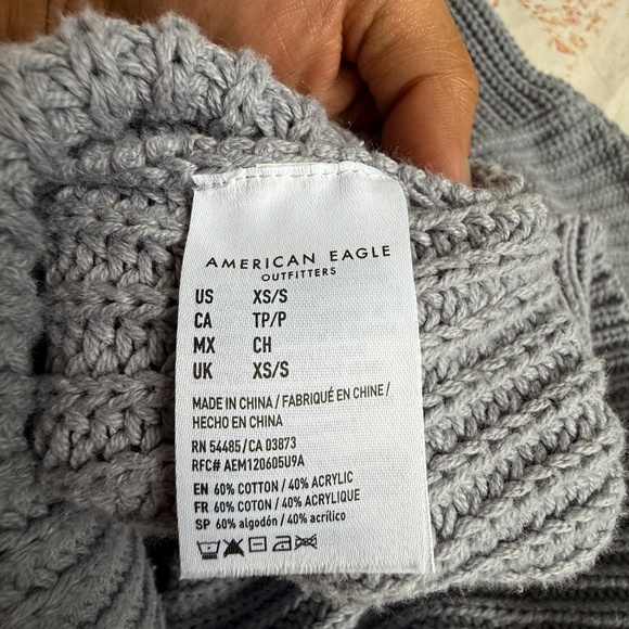American Eagle | Oversized Fit High Neck Sweater | Size XS/S | Gra - Picture 4 of 8